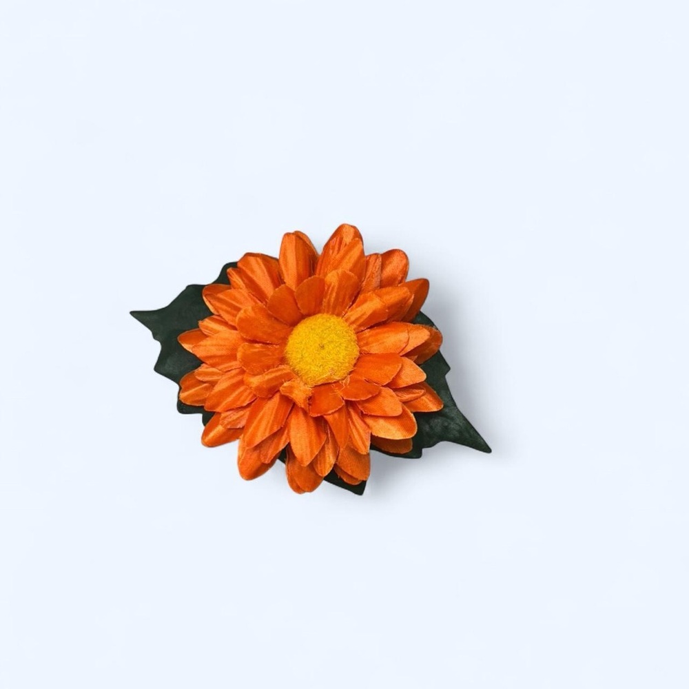 Orange Flower Hair Clip